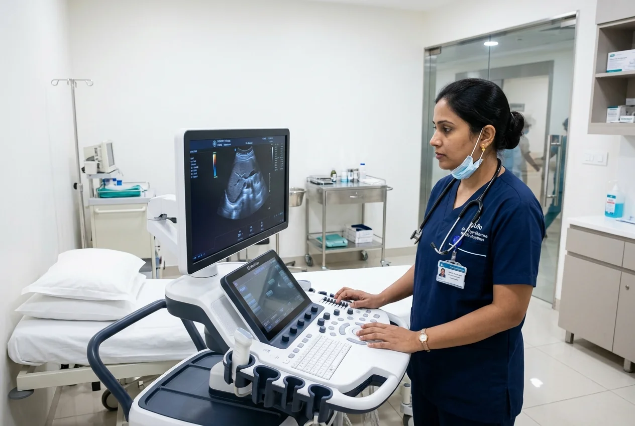 In-house diagnostic ultrasound facility at Women's Health Care Clinic